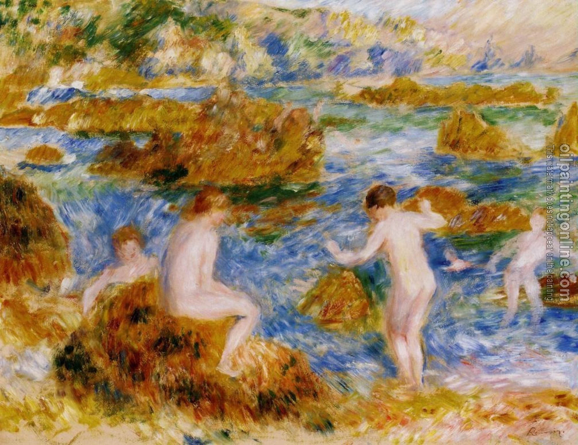 Renoir, Pierre Auguste - Nude Boys on the Rocks at Guernsey